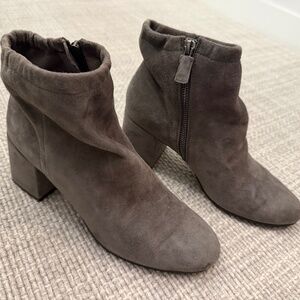 Grey Suede Eileen Fisher Ankle Boots, Size 7 ½